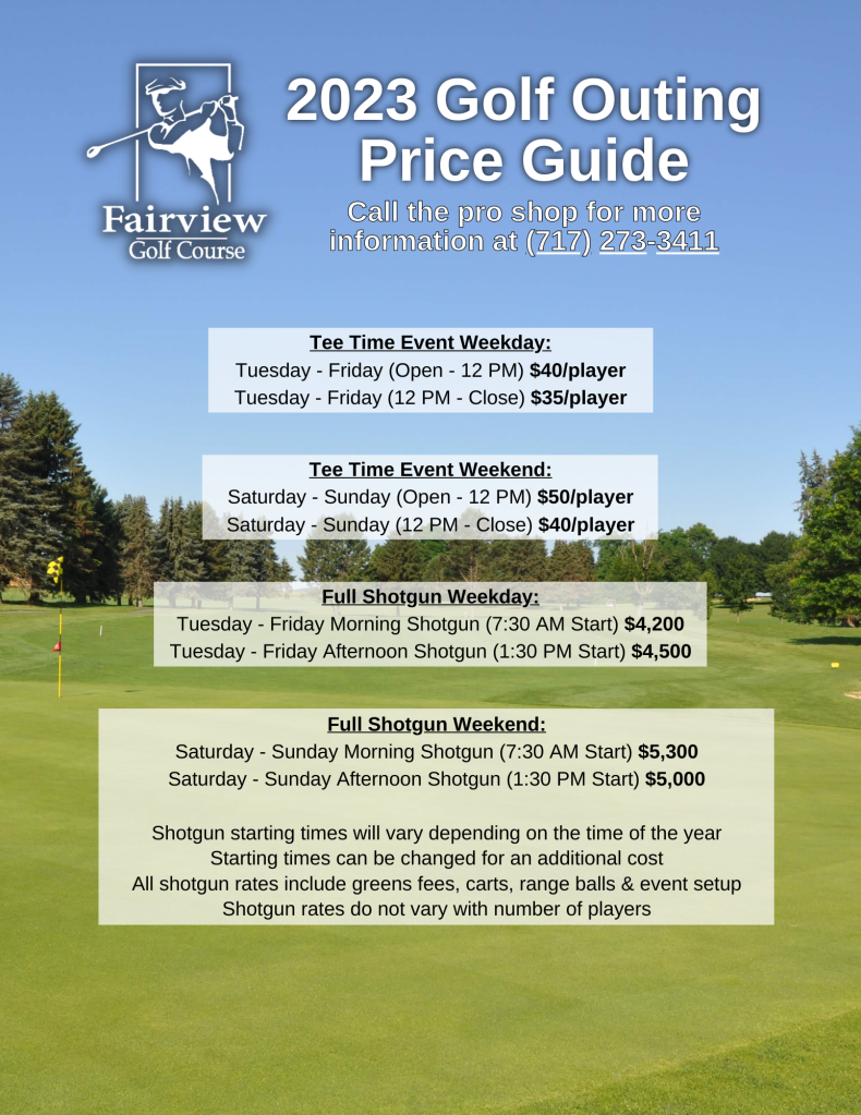 Golf Outing Pricing Fairview Golf Course Golf Outing Pricing Fairview Golf Course